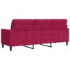 vidaXL Canapea cu 3 locuri, roșu vin, 180 cm, material catifea