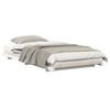 vidaXL Cadru de pat de podea Alb 75 x 190 cm Lemn masiv de pin