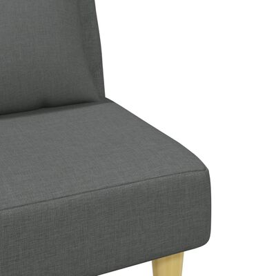vidaXL Canapea extensibilă 2 locuri/perne/taburet, gri închis, textil
