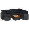 vidaXL Set mobilier de grădină cu perne, 8 piese, negru, poliratan
