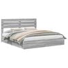 vidaXL Pat cu storage cu sertar Gri Sonoma 200 x 200 cm Lemn prelucrat