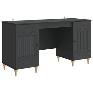 vidaXL Birou Negru 142,5 x 50 x 75 cm Lemn prelucrat