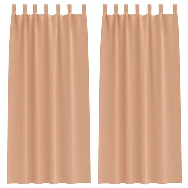 vidaXL Perdele Opaque cu Inel 2 pcs Maro deschis 245 x 140 cm