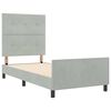 vidaXL Pat cu arcuri cu headboard Gri deschis 100 x 200 cm Catifea