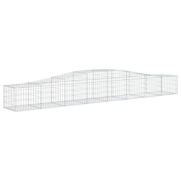vidaXL Coșuri gabion arcuite 7 buc, 400x50x40/60 cm, fier galvanizat