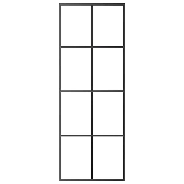 vidaXL Ușă glisantă, negru, 76x205 cm, sticlă ESG și aluminiu