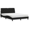 vidaXL Pat cu saltea, negru, 140x200 cm, textil