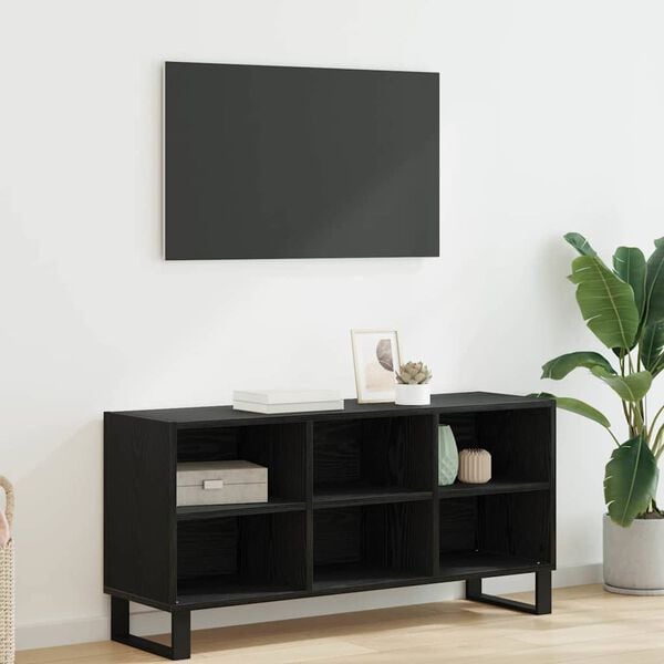 vidaXL Cabinet TV Stejar Negru 103,5 x 30 x 50 cm Lemn compozit