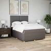 vidaXL Pat box spring cu saltea, gri taupe, 140x200 cm, textil