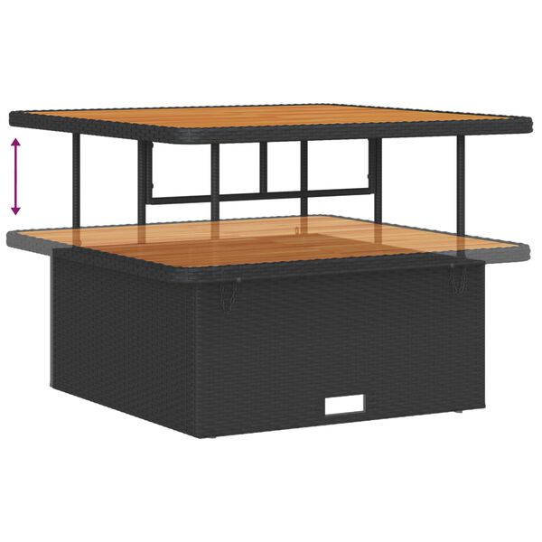 vidaXL Set de canapele pentru grădină 8 pcs Negru poliratan