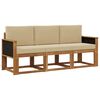 vidaXL Set de canapele de exterior 3 buc. natural