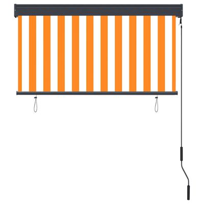 vidaXL Jaluzea tip rulou de exterior, alb și portocaliu, 120 x 250 cm