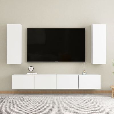 vidaXL Comodă TV, alb, 30,5x30x90 cm, PAL