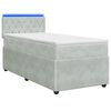 vidaXL Pat box spring cu saltea și LED Gri deschis 90 x 190 cm Catifea