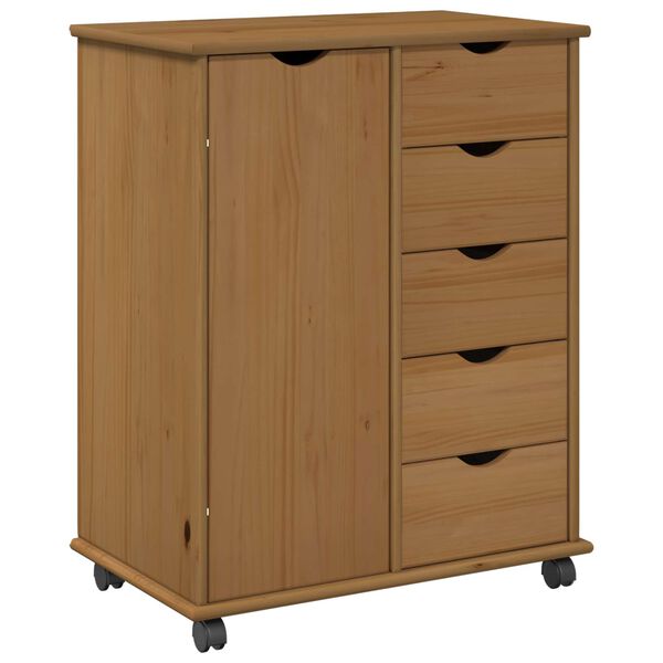 vidaXL Cabinet mobil Maro miere 63,5 x 39 x 79 cm Lemn de pin masiv