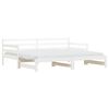 vidaXL Pat de zi cu extensie, alb, 90x190 cm, lemn masiv de pin