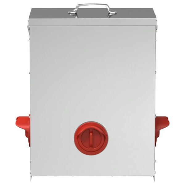 vidaXL Feeder pentru pui Argintiu 32,5 x 20,5 x 43 cm Oțel Galvanizat