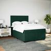 vidaXL Pat box spring cu saltea, verde &icirc;nchis, 160x200 cm, catifea
