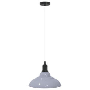vidaXL Lampă suspendată reglabilă pe &icirc;nălțime E27 gri lucios metal