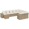 vidaXL Set canapele de grădină cu perne, 10 piese, bej, poliratan