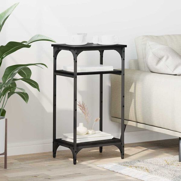 vidaXL Masă laterală Manual Stejar Negru 40 x 30 x 75 cm Lemn compozit