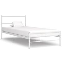vidaXL Cadru de pat, alb, 100 x 200 cm, metal