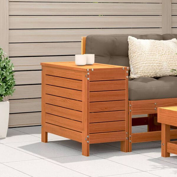 vidaXL Taburet de grădină, maro ceruit, 62x31,5x52 cm, lemn masiv pin