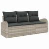 vidaXL Set de canapele pentru grădină 3 pcs Gri deschis Rattan poli