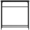 vidaXL Masă de Consolă cu raft Stejar negru 75 x 19.5 x 75 cm