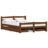 vidaXL Cadru de pat cu 4 sertare, maro miere 140x200 cm lemn masiv pin
