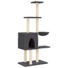 vidaXL Ansamblu de pisici, st&acirc;lpi din funie sisal, gri &icirc;nchis, 145 cm
