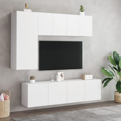 vidaXL Comodă TV de perete, 2 buc. alb, 60x30x41 cm