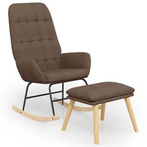 vidaXL Scaun balansoar cu taburet, gri taupe, material textil