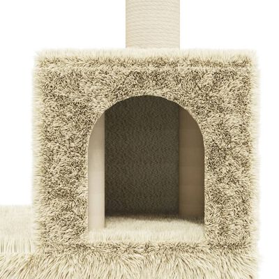 vidaXL Ansamblu pisici cu stâlpi din funie de sisal, crem, 188 cm