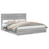 vidaXL Pat cu storage cu sertar Gri Sonoma 200 x 200 cm Lemn prelucrat