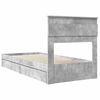 vidaXL Pat cu storage Gri din beton 90 x 190 cm Lemn compozit