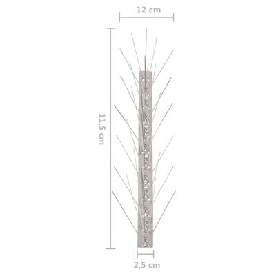 vidaXL Set bandă cu țepi antipăsări cu 5 rânduri, 40 buc., oțel, 20 m