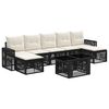 vidaXL Set de canapele pentru grădină 8 buc. Negru și Alb crem