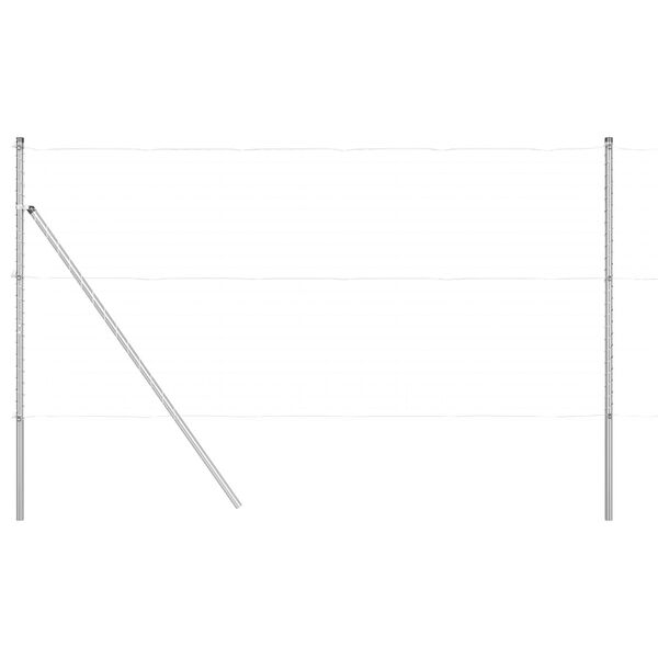 vidaXL Stâlp de gard. Altele 52 pcs Gri 3,2 x 3,2 x 150 cm Oțel