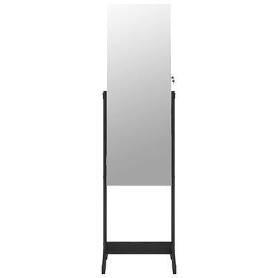 vidaXL Dulap de bijuterii cu oglindă independent, negru, 42x38x152 cm