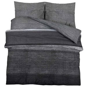 vidaXL Set cu husă de pilotă, gri &icirc;nchis și negru, 260x220 cm, bumbac