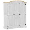 vidaXL Șifonier &bdquo;Corona&rdquo;, alb, 151,5x52x186 cm, lemn masiv de pin