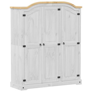 vidaXL Șifonier &bdquo;Corona&rdquo;, alb, 151,5x52x186 cm, lemn masiv de pin