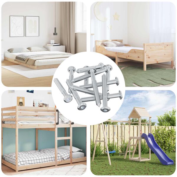 vidaXL Șurub 12 pcs Argintiu M6 x 50 mm Oțel