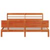 vidaXL Cadru de pat cu headboard 2 pcs Maroniu cerat Lemn de pin masiv