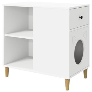 vidaXL Casa pentru pisici Alb 72 x 42,5 x 70 cm Lemn prelucrat