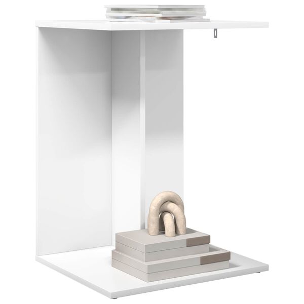 vidaXL Masă laterală Alb 45 x 40 x 62,5 cm Lemn compozit