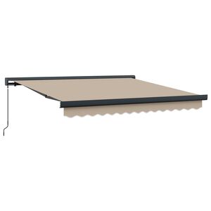 vidaXL Copertină retractabilă Bej 300 x 250 cm P&acirc;nză și Aluminiu