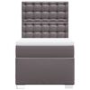 vidaXL Pat box spring cu saltea, gri, 80x200 cm, piele ecologică