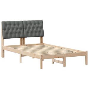vidaXL Cadru de pat cu tăblie tapițată cu headboard Maro 120 x 200 cm